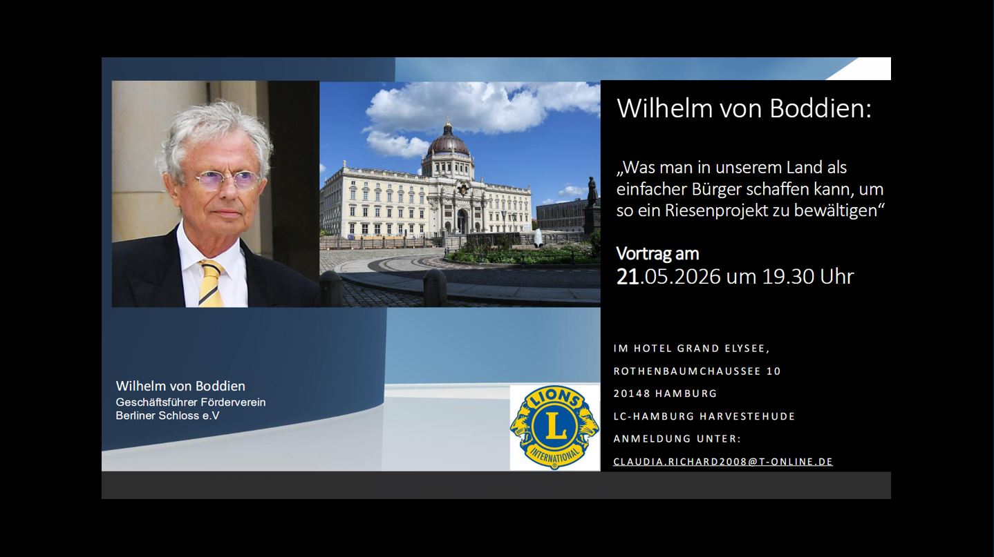 Einladung zum Vortrag von W. v. Boddien